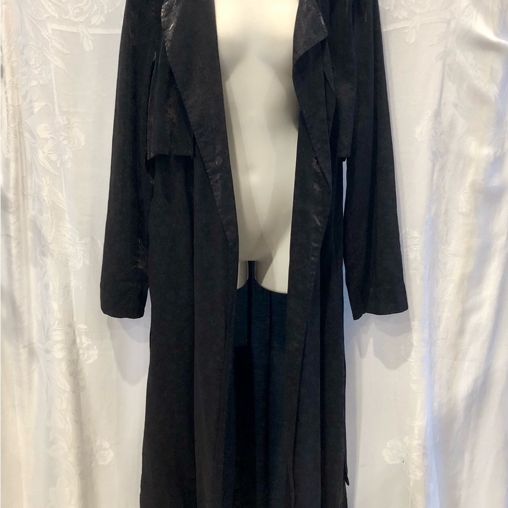 RtA Black Karina Shimmery Star Design Trench Coat M $594 - Picture 6 of 10